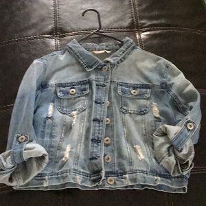 Denim 3/4 sleeve jacket